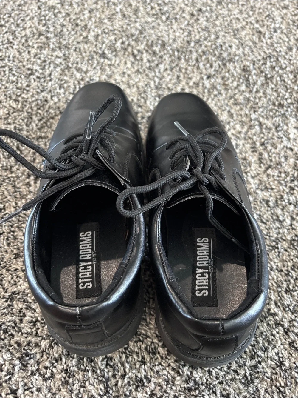 Stacy Adams Black Kids Lace-Up Dress Shoes